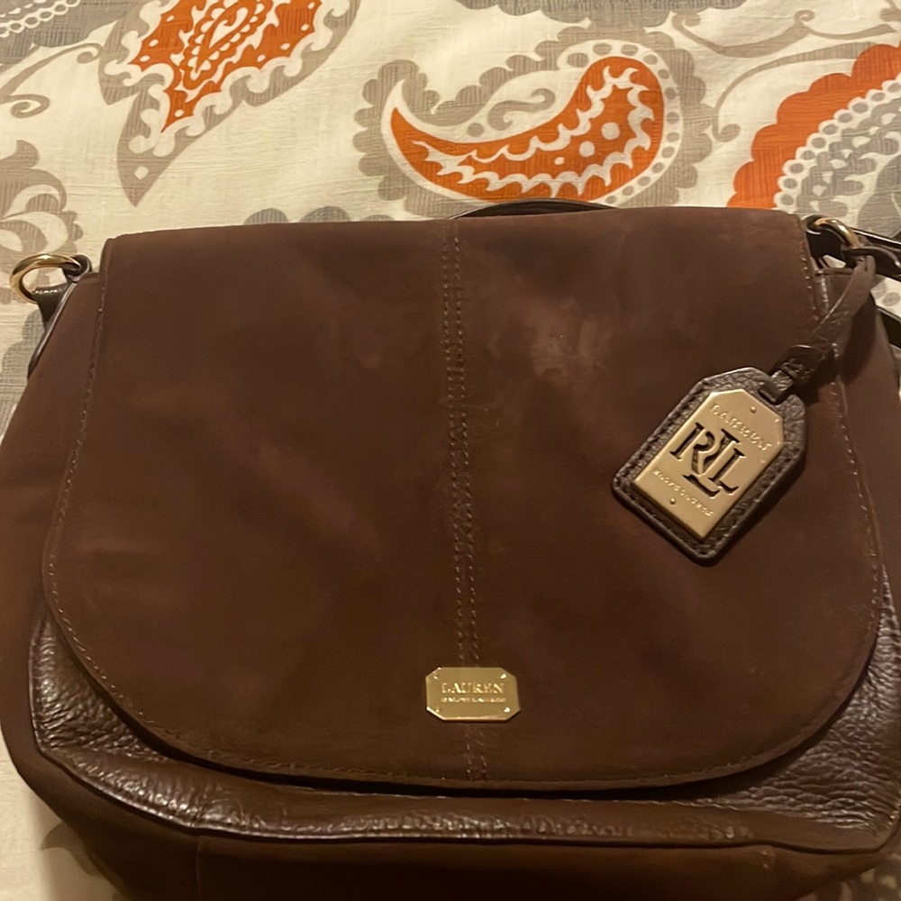 Ralph Lauren brown leather/suede shoulder or crossbody bag. In great condition.